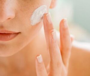 Applying cream